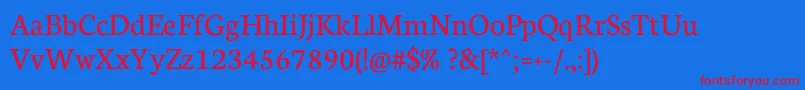Neuton Regular Font – Red Fonts on Blue Background