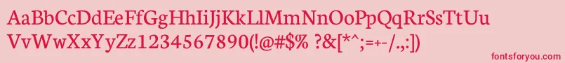 Neuton Regular-Schriftart – Rote Schriften auf rosa Hintergrund