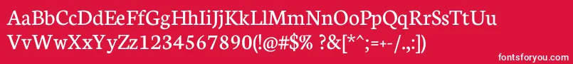 Neuton Regular Font – White Fonts on Red Background