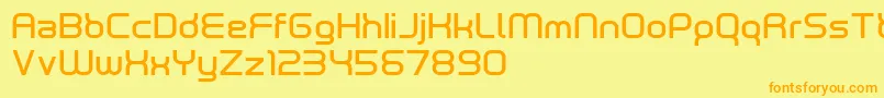 フォントneutrond – オレンジの文字が黄色の背景にあります。