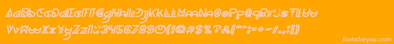 NEVER ENDING MAZE Bold Italic Font – Pink Fonts on Orange Background