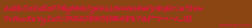 Fonte NEVER ENDING MAZE Bold Italic – fontes vermelhas em um fundo marrom
