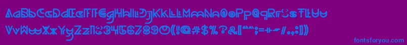フォントNEVER ENDING MAZE Bold – 紫色の背景に青い文字