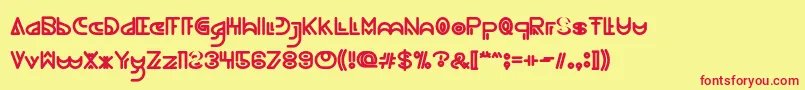 NEVER ENDING MAZE Bold-fontti – punaiset fontit keltaisella taustalla