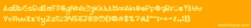 NEVER ENDING MAZE Bold Font – Yellow Fonts on Orange Background