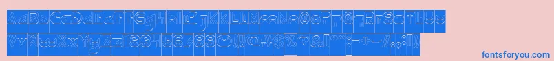 NEVER ENDING MAZE Hollow Inverse Font – Blue Fonts on Pink Background