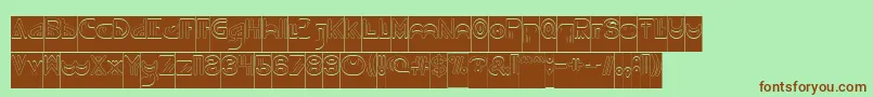 NEVER ENDING MAZE Hollow Inverse Font – Brown Fonts on Green Background