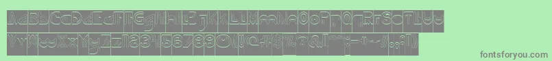 NEVER ENDING MAZE Hollow Inverse Font – Gray Fonts on Green Background