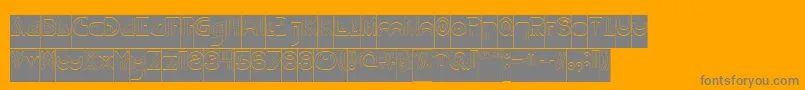 NEVER ENDING MAZE Hollow Inverse Font – Gray Fonts on Orange Background