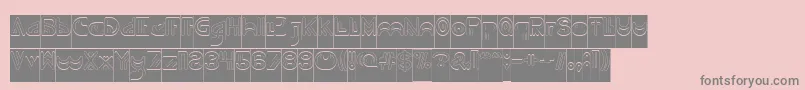 NEVER ENDING MAZE Hollow Inverse Font – Gray Fonts on Pink Background