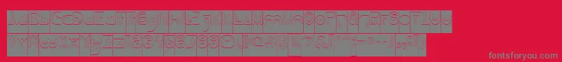 NEVER ENDING MAZE Hollow Inverse Font – Gray Fonts on Red Background