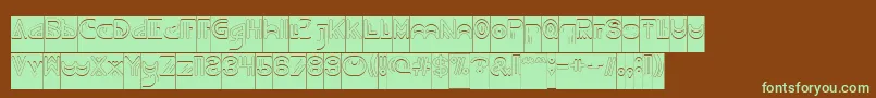 NEVER ENDING MAZE Hollow Inverse Font – Green Fonts on Brown Background