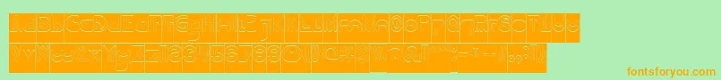 NEVER ENDING MAZE Hollow Inverse Font – Orange Fonts on Green Background