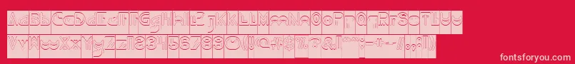 NEVER ENDING MAZE Hollow Inverse Font – Pink Fonts on Red Background