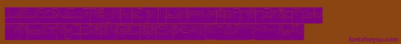 NEVER ENDING MAZE Hollow Inverse Font – Purple Fonts on Brown Background