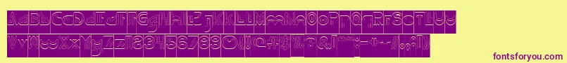 NEVER ENDING MAZE Hollow Inverse Font – Purple Fonts on Yellow Background