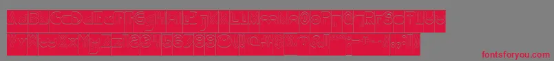 NEVER ENDING MAZE Hollow Inverse Font – Red Fonts on Gray Background