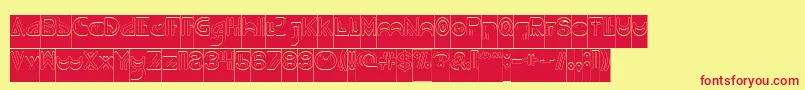 NEVER ENDING MAZE Hollow Inverse-fontti – punaiset fontit keltaisella taustalla