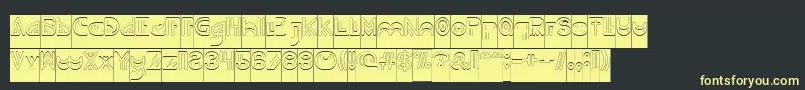 フォントNEVER ENDING MAZE Hollow Inverse – 黒い背景に黄色の文字