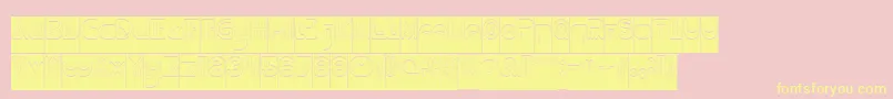 NEVER ENDING MAZE Hollow Inverse Font – Yellow Fonts on Pink Background