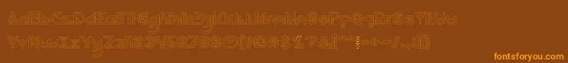 NEVER ENDING MAZE Hollow Font – Orange Fonts on Brown Background