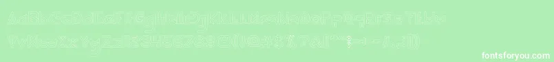 NEVER ENDING MAZE Hollow Font – White Fonts on Green Background