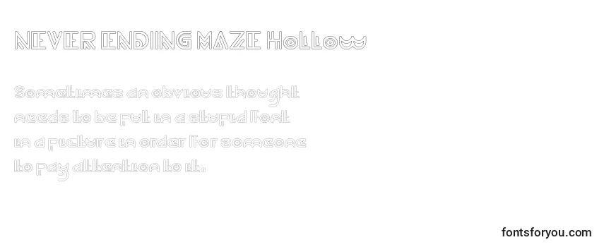 Review of the NEVER ENDING MAZE Hollow Font