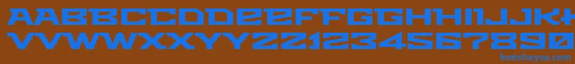 Metro Font – Blue Fonts on Brown Background