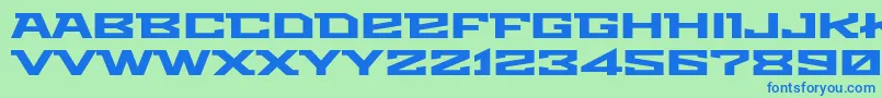 Metro Font – Blue Fonts on Green Background