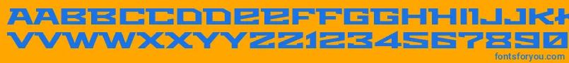 Metro Font – Blue Fonts on Orange Background