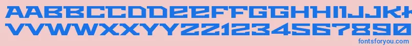 Metro Font – Blue Fonts on Pink Background