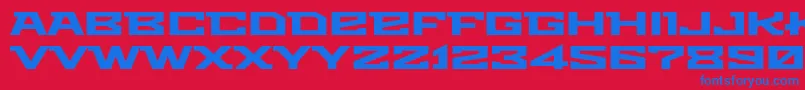 Metro Font – Blue Fonts on Red Background