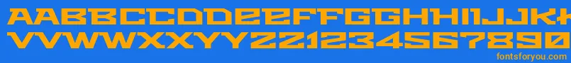 Metro Font – Orange Fonts on Blue Background
