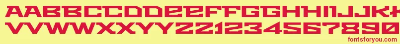 Metro Font – Red Fonts on Yellow Background