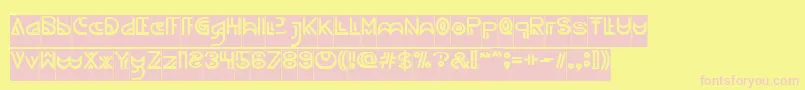 NEVER ENDING MAZE Inverse-fontti – vaaleanpunaiset fontit keltaisella taustalla