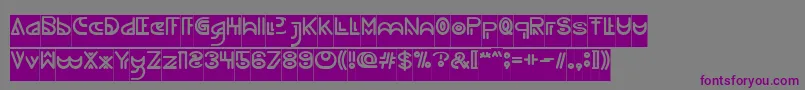 フォントNEVER ENDING MAZE Inverse – 紫色のフォント、灰色の背景