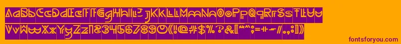 フォントNEVER ENDING MAZE Inverse – オレンジの背景に紫のフォント