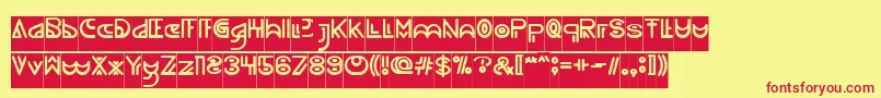 NEVER ENDING MAZE Inverse-fontti – punaiset fontit keltaisella taustalla