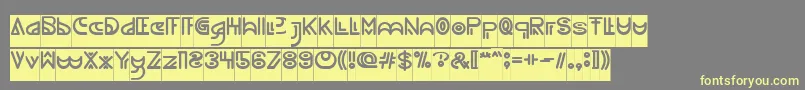 フォントNEVER ENDING MAZE Inverse – 黄色のフォント、灰色の背景