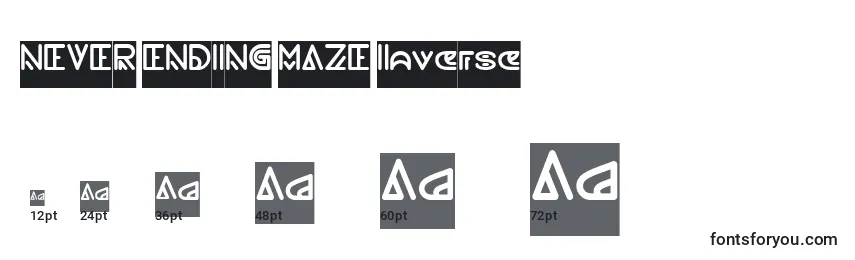 NEVER ENDING MAZE Inverse Font Sizes