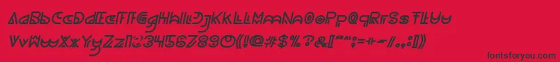 Czcionka NEVER ENDING MAZE Italic – czarne czcionki na czerwonym tle