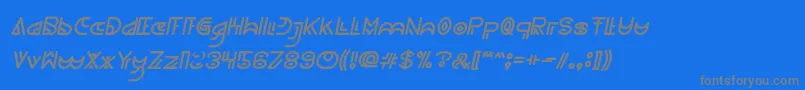 NEVER ENDING MAZE Italic-Schriftart – Graue Schriften auf blauem Hintergrund