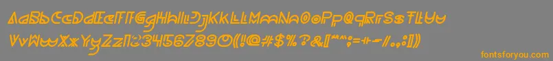 フォントNEVER ENDING MAZE Italic – オレンジの文字は灰色の背景にあります。