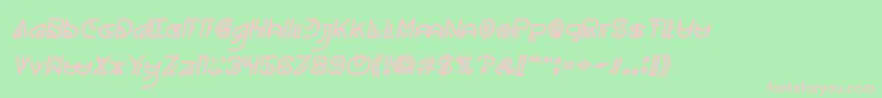 Fonte NEVER ENDING MAZE Italic – fontes rosa em um fundo verde