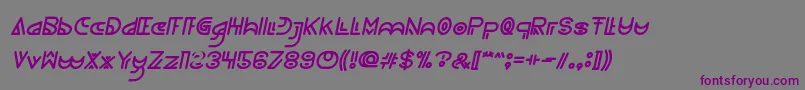 フォントNEVER ENDING MAZE Italic – 紫色のフォント、灰色の背景