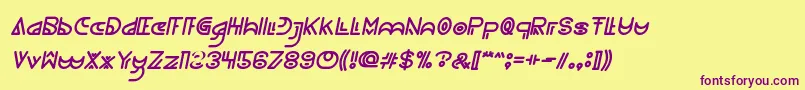 NEVER ENDING MAZE Italic Font – Purple Fonts on Yellow Background