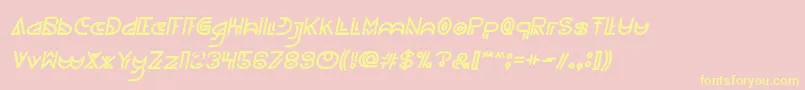 NEVER ENDING MAZE Italic Font – Yellow Fonts on Pink Background