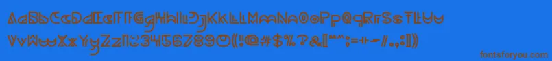 NEVER ENDING MAZE Light Font – Brown Fonts on Blue Background
