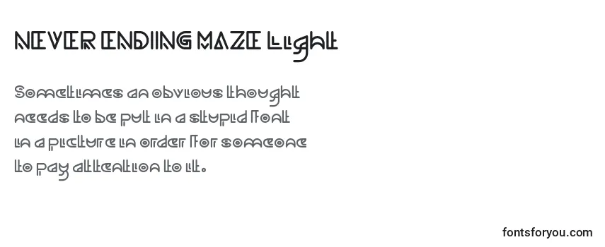Review of the NEVER ENDING MAZE Light Font