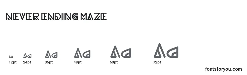 NEVER ENDING MAZE Font Sizes